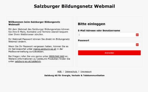 Salzburg AG Roundcube Webail Roundcube Webmail für Salzburg AG